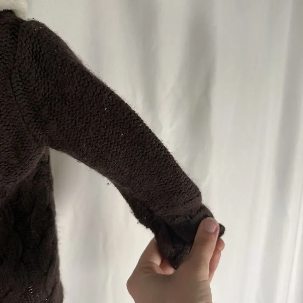 Janie and Jack Sweater Jacket Baby 6-12 Months Brown Knit Lambs Wool Cashmere Bl
